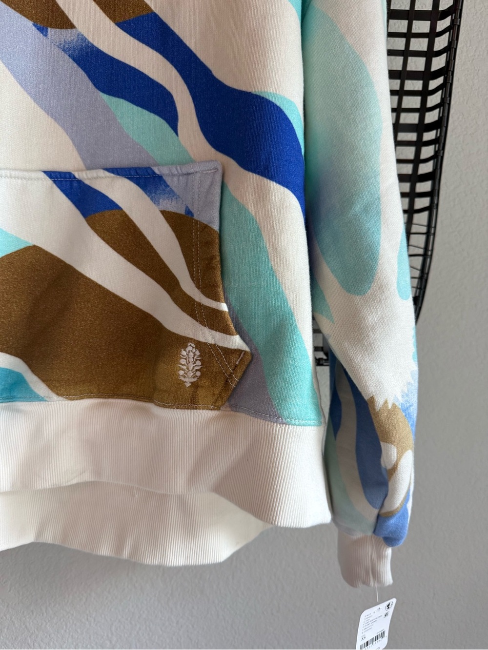 Free people a cut above printed hoodie ivory retro sun - Picture 6 of 6
